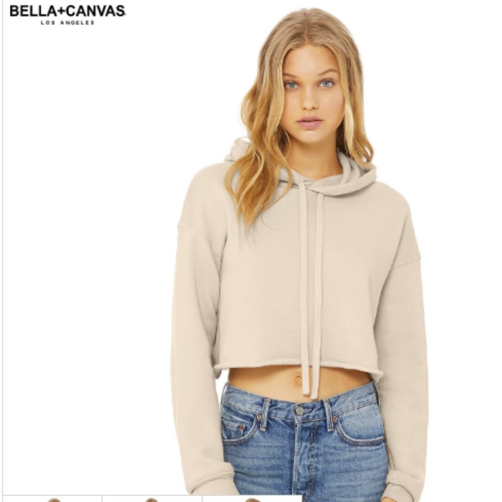Bella + Canvas B7502 Women's Cropped Fleece Hoodie Heather Dust